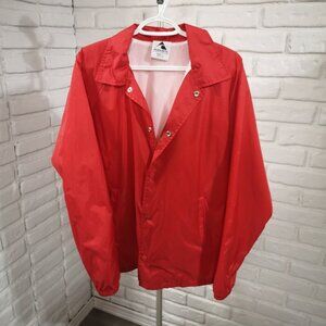 Augusta Sportswear Men's Size Large Red Lightly Lined Coaches Windbreaker